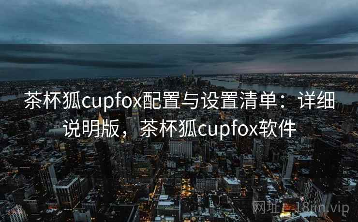 茶杯狐cupfox配置与设置清单：详细说明版，茶杯狐cupfox软件